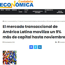 El mercado transaccional de Amrica Latina moviliza un 9% ms de capital hasta noviembre